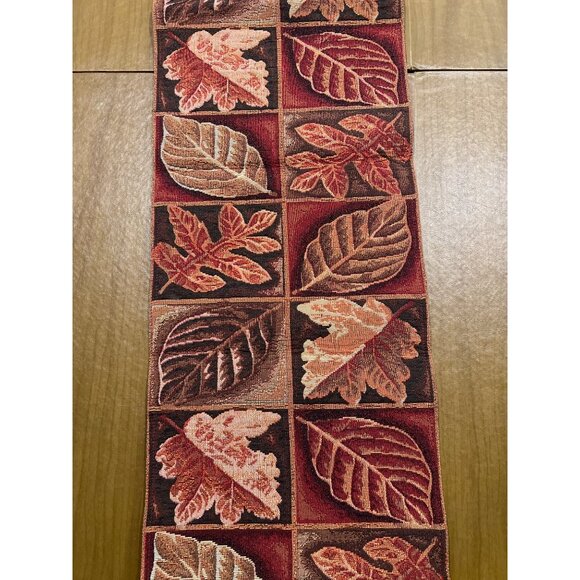 VTG Autumn Leaves Tapestry Table Runner 72 Inch By Windham Weavers 2014 - Picture 1 of 6